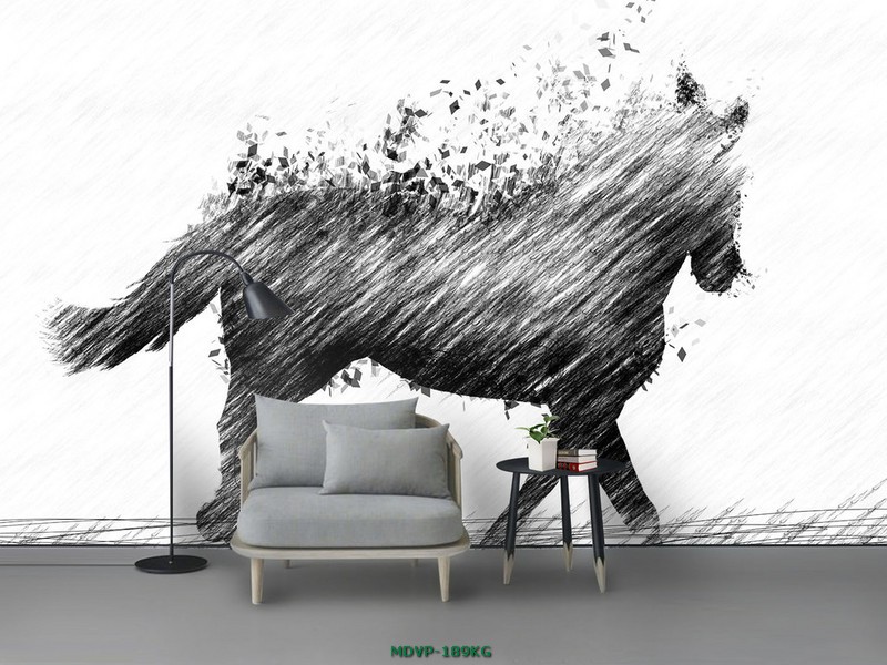 Tranh ngựa cách điệu - hình học 02